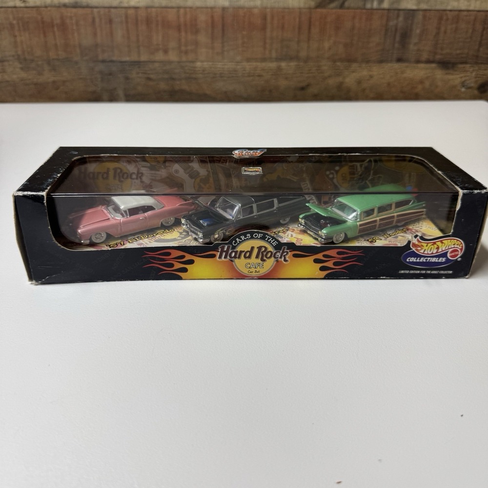 1998 HOT WHEELS CARS OF THE HARD ROCK CAFE 3 CAR SET COOL CLASSIC